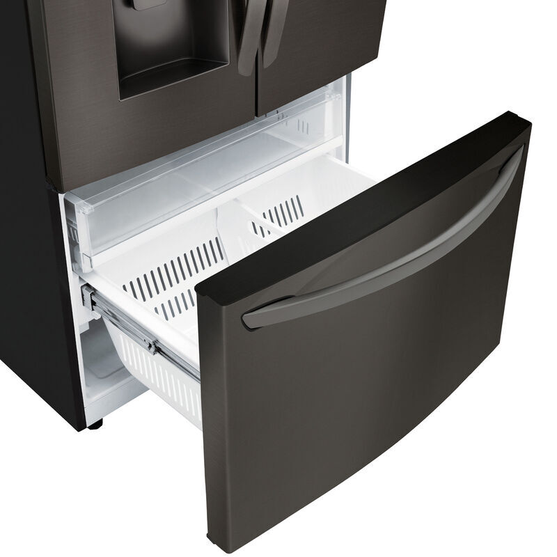 LG 36 in. 27.7 cu. ft. Smart French Door Refrigerator with Ice & Water Dispenser - PrintProof Black Stainless Steel, PrintProof Black Stainless Steel, hires