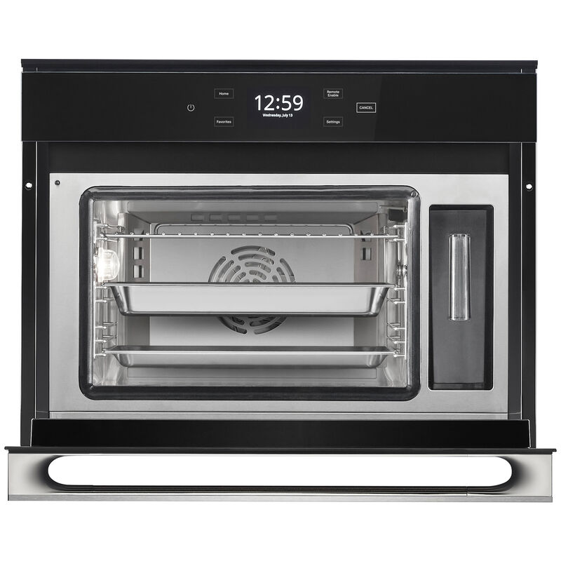 JennAir Noir 24 in. 1.3 cu. ft. Smart Steam Electric Single Wall Oven with True European Convection - Floating Glass Black, , hires