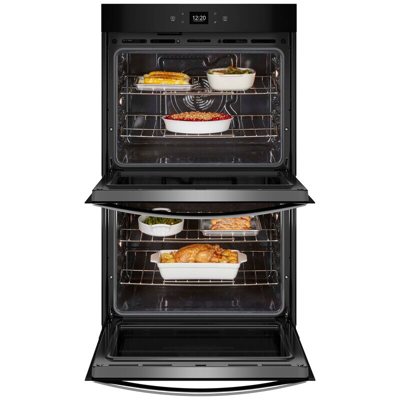 Whirlpool 30 in. 10 cu. ft. Smart Top Control Electric Double Wall Oven with Standard Convection - Fingerprint Resistant Stainless, Fingerprint Resistant Stainless, hires