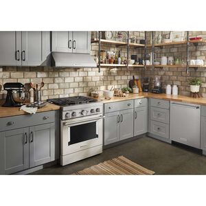 KitchenAid 30 in. 4.1 cu. ft. Smart True European Convection Dual Fuel Range with 4 Sealed Burners - Milkshake, , hires