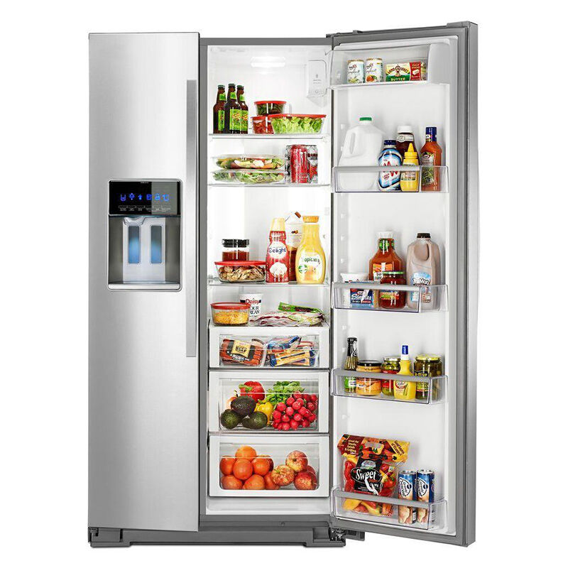 Whirlpool 36 in. 19.8 cu. ft. Counter Depth Side-by-Side Refrigerator with External Ice & Water Dispenser- Stainless Steel, Stainless Steel, hires