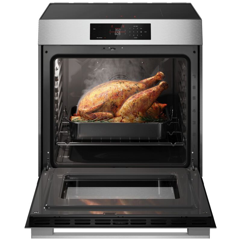 Bosch 500 Series 30 in. 5.8 cu. ft. Air-Fry Standard Convection Slide-In Electric Range with 4 Induction Burners - Stainless Steel, , hires
