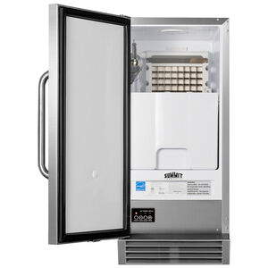 Summit 15 in. Ice Maker with 25 Lbs. Ice Storage Capacity, Clear Ice Technology & Digital Control - Stainless Steel, , hires