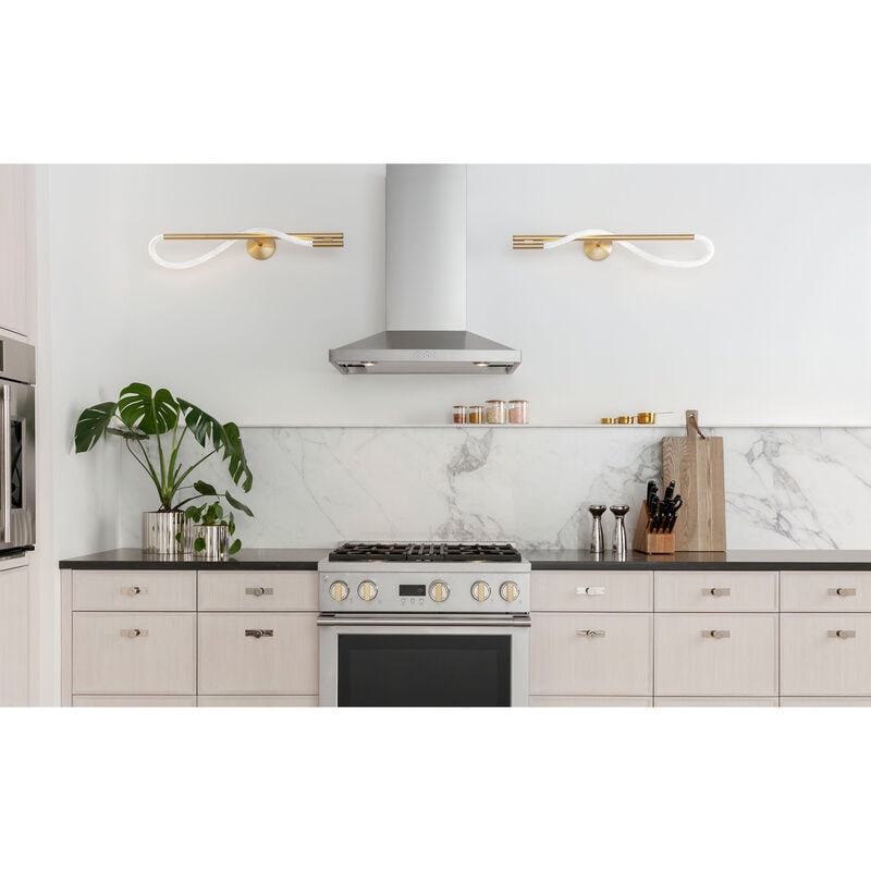 Monogram Statement Series 30 in. 5.3 cu. ft. Smart Air Fry True European Convection Slide-In Dual Fuel Range with 4 Sealed Burners - Stainless Steel, , hires