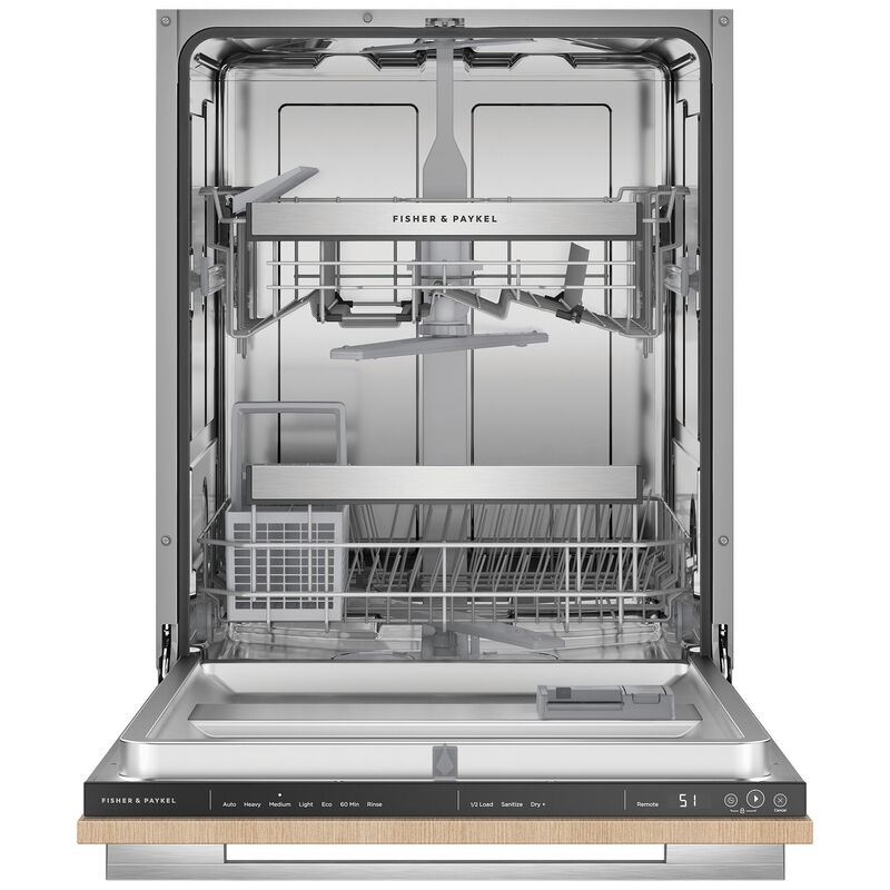 Fisher & Paykel Series 7 24 in. Top Control Flush-Mount Smart Dishwasher with 46 dBa Sound Level - Custom Panel Ready, , hires