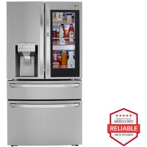 LG InstaView 36 in. 29.5 cu. ft. Smart 4-Door French Door Refrigerator with Ice & Water Dispenser - PrintProof Stainless Steel, PrintProof Stainless Steel, hires