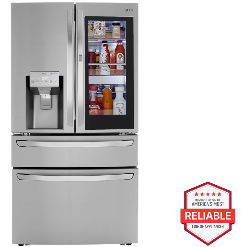 LG InstaView 36 in. 29.5 cu. ft. Smart 4-Door French Door Refrigerator with Ice & Water Dispenser - PrintProof Stainless Steel, PrintProof Stainless Steel, hires