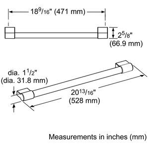 Thermador Professional 20 in. Handle for Refrigerators - Stainless Steel, , hires