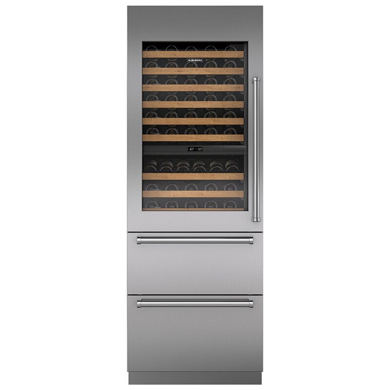 SubZero Designer Series 30 in. BuiltIn Wine Cooler with 86 Bottle Capacity, Triple Temperature