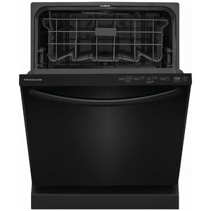 Frigidaire 24 in. Built-In Dishwasher with Top Control, 52 dBA Sound Level, 14 Place Settings, 4 Wash Cycles & Sanitize Cycle - Black, Black, hires