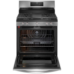 Frigidaire Gallery 30 in. 5.1 cu. ft. Air Fry Convection Oven Freestanding Natural Gas Range with 5 Sealed Burners & Griddle - Black Stainless Steel, , hires