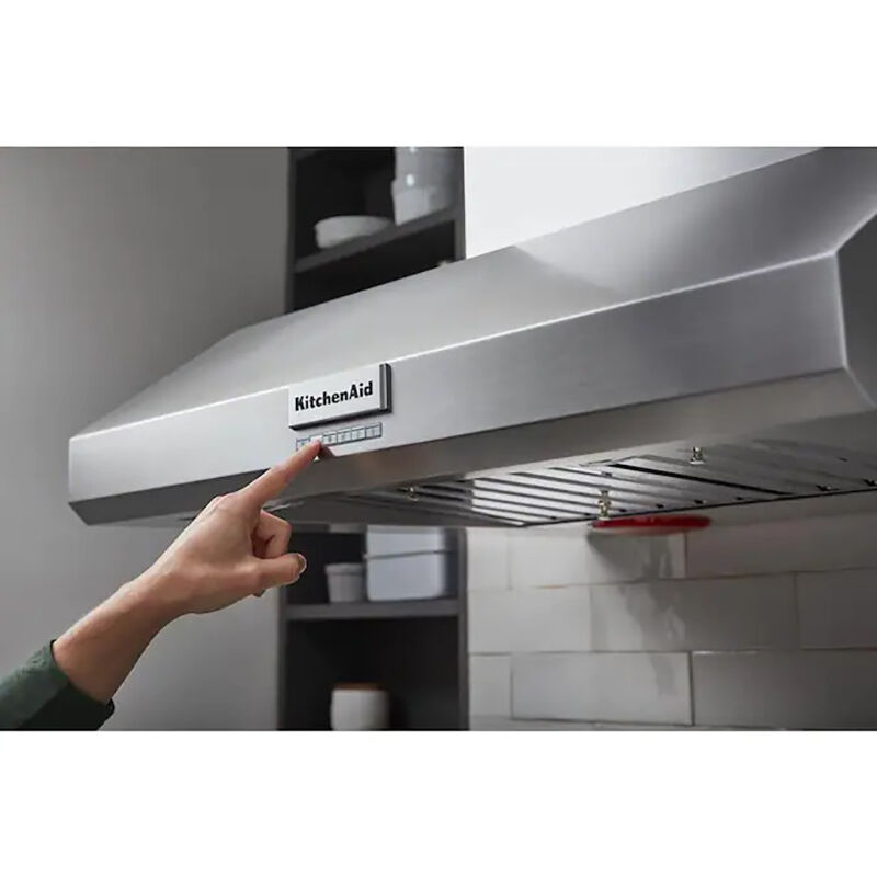 KitchenAid 36 in. Ducted Canopy Pro Style Style Range Hood with 4 Fan Speeds & 2 LED Lights - Stainless Steel, , hires