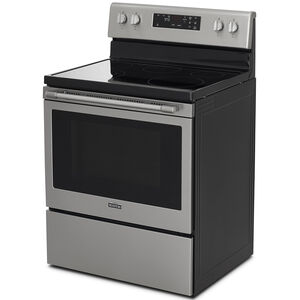 Maytag 30 in. 5.3 cu. ft. Oven Freestanding Electric Range with 5 Smoothtop Burners - Stainless Steel, , hires