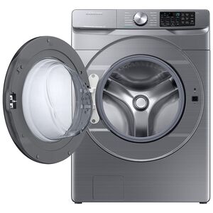 Samsung 27 in. 4.5 cu. ft. Smart Stackable Front Load Washer with Super Speed Wash, Sanitize & Steam Wash Cycle - Platinum, Platinum, hires