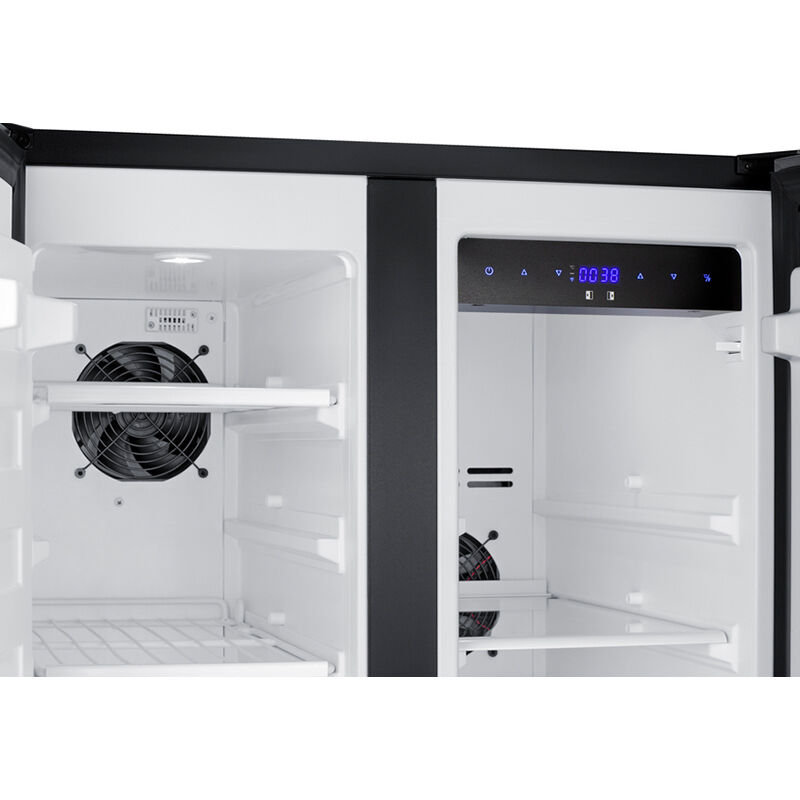 Summit 24 in. 3.7 cu. ft. Side by Side Undercounter Refrigerator - Stainless Steel with Black Cabinet, , hires