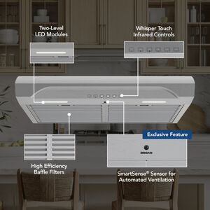 Broan ALT4 Series 30 in. Convertible Standard Style Range Hood with 640 CFM, 3 Fan Speeds & 2 LED Lights - Stainless Steel, , hires