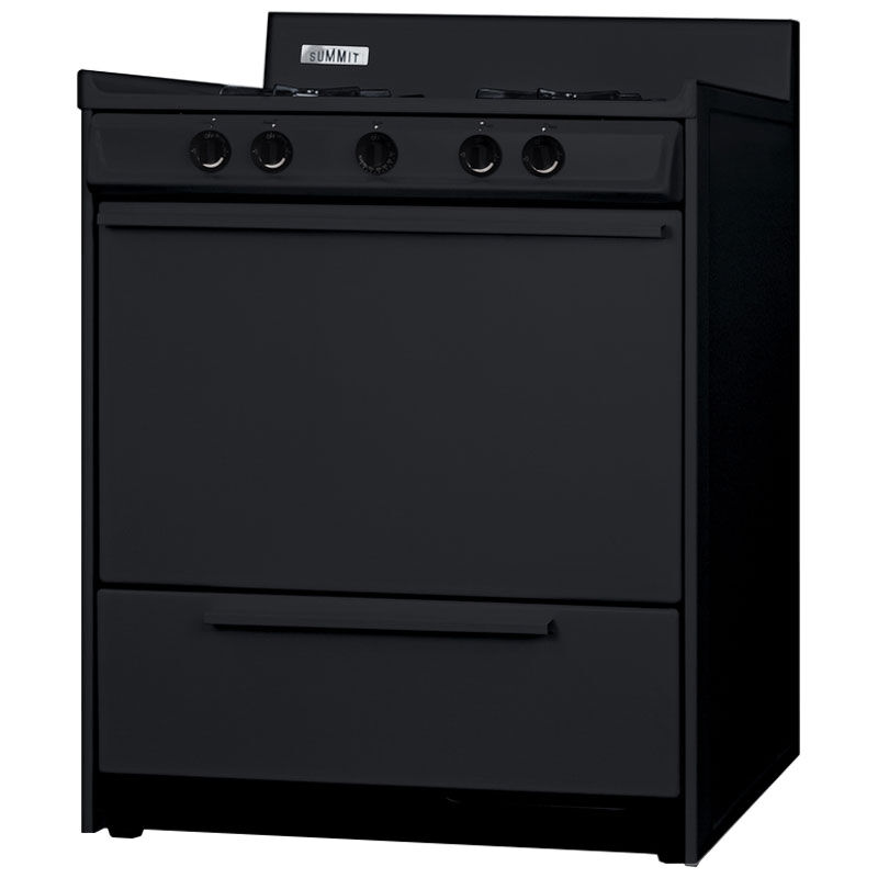 Summit 30 in. 3.7 cu. ft. Gas Range with Open Burners - Black, , hires