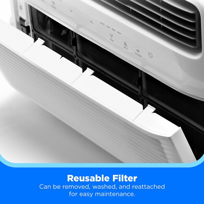 Midea 8,000 BTU 115V Smart Window Air Conditioner with 3 Fan Speeds, Sleep Mode & Remote Control - White, , hires