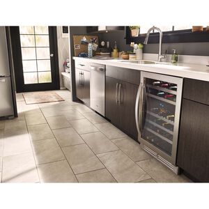 Whirlpool 24 in. Undercounter Wine Cooler with Metal Racks, Dual Temperature Zones & 51 Bottle Capacity - Stainless Steel, , hires