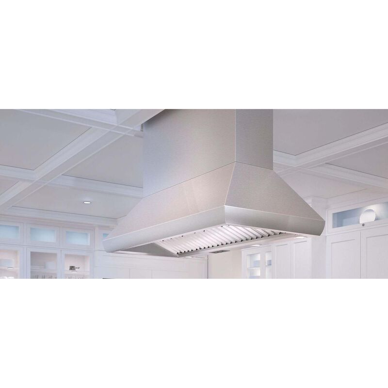 Wolf 66 in. Ducted Chimney Style Range Hood with 3 LED Lights - Stainless Steel, , hires
