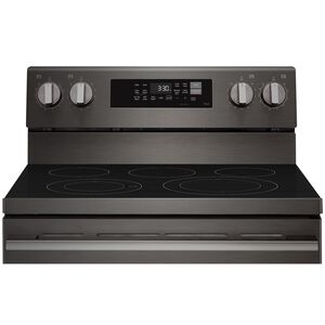 LG 30 in. 6.3 cu. ft. Smart Air-Fry True European Convection Electric Range with Radiant Burners - Black Stainless Steel, , hires