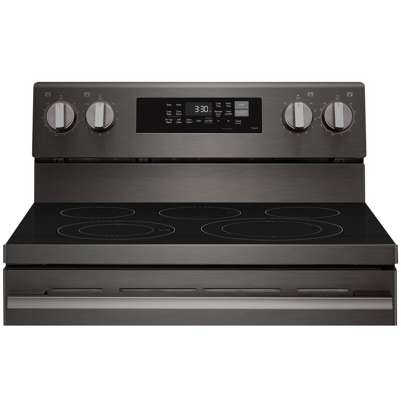 LG 30 in. 6.3 cu. ft. Smart Air-Fry True European Convection Electric Range with Radiant Burners - Black Stainless Steel, , hires