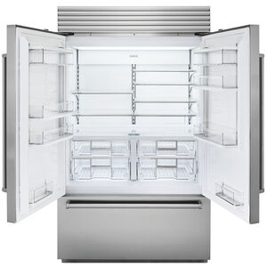 Sub-Zero Classic Series 48 in. Built-In 28.9 cu. ft. Smart French Door Refrigerator with Tubular Handles & Internal Water Dispenser - Stainless Steel, , hires