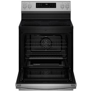 GE Profile 30 in. 5.3 cu. ft. Smart Air-Fry Standard Convection Electric Range with Radiant Burners - Fingerprint Resistant Stainless Steel, , hires
