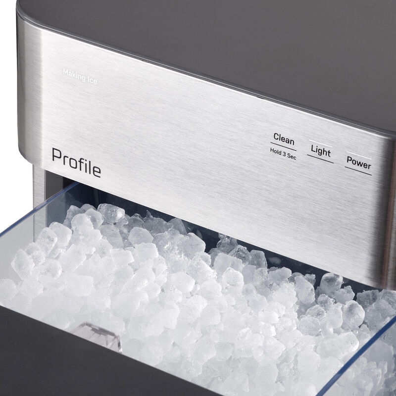 GE Profile 11 in. Smart Ice Maker with 3 lb. Ice Storage & Digital Control - Stainless Steel, , hires
