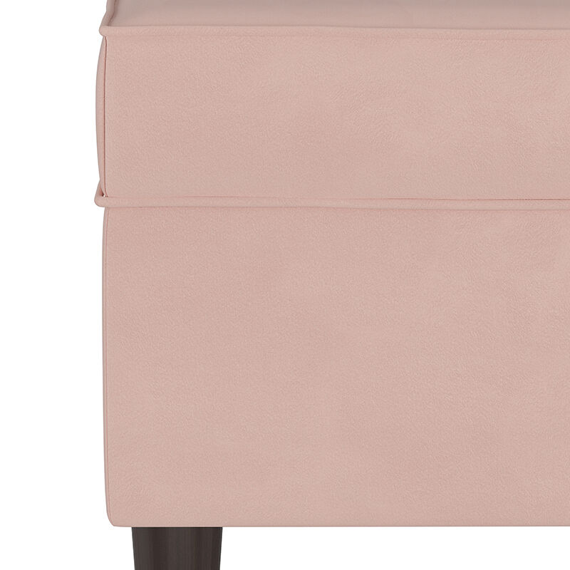 Skyline Storage Upholstered Bench in Velvet Fabric - Blush, , hires