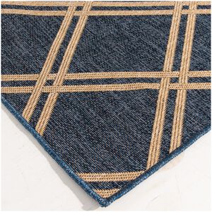 Natco Santorini Collection Outdoor Area Rug Minot 6'7"x9'6" - Cobalt/Natural, , hires