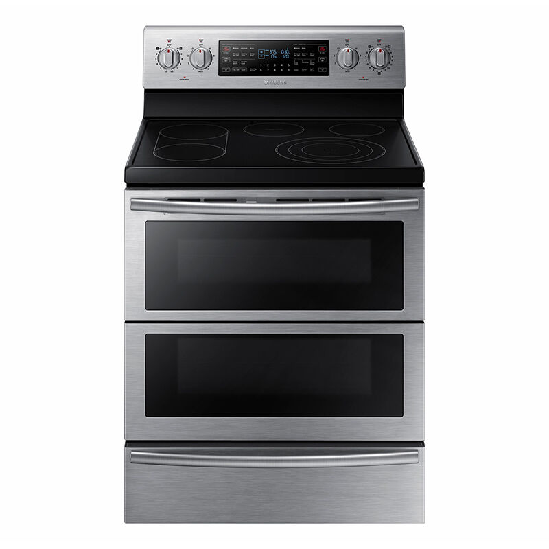 Samsung Flex Duo 30inch Freestanding Electric Range with 5 Smoothtop  Burners, 5.9 Cu. Ft. Double Oven & Warming Drawer - Stainless Steel