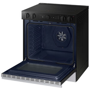 Samsung Bespoke 30 in. 6.3 cu. ft. Smart Air Fry True European Convection Slide-In Electric Range with Smoothtop Burners - Stainless Steel, Stainless Steel, hires