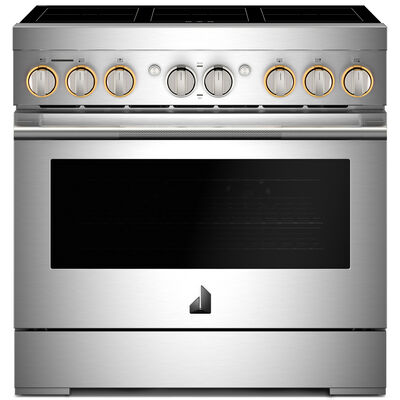 JennAir Rise 36 in. 5.1 cu. ft. Smart True European Convection Electric Range with 6 Induction Burners - Stainless Steel | JPIFC736RL