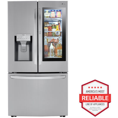 LG InstaView Series 36 in. 29.7 cu. ft. Smart French Door Refrigerator with External Ice & Water Dispenser - Stainless Steel | LRFVS3006S