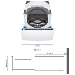 LG SideKick 27 in. 1.0 cu. ft. TwinWash Compatible Pedestal Washer - White, , hires