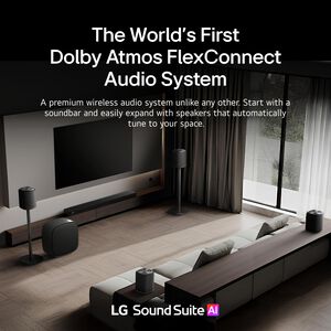 LG Sound Suite 5.1.3 Channel Dolby Atmos Smart Sound Bar with Bluetooth - Black, , hires