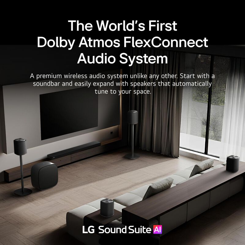 LG Sound Suite 5.1.3 Channel Dolby Atmos Smart Sound Bar with Bluetooth - Black, , hires