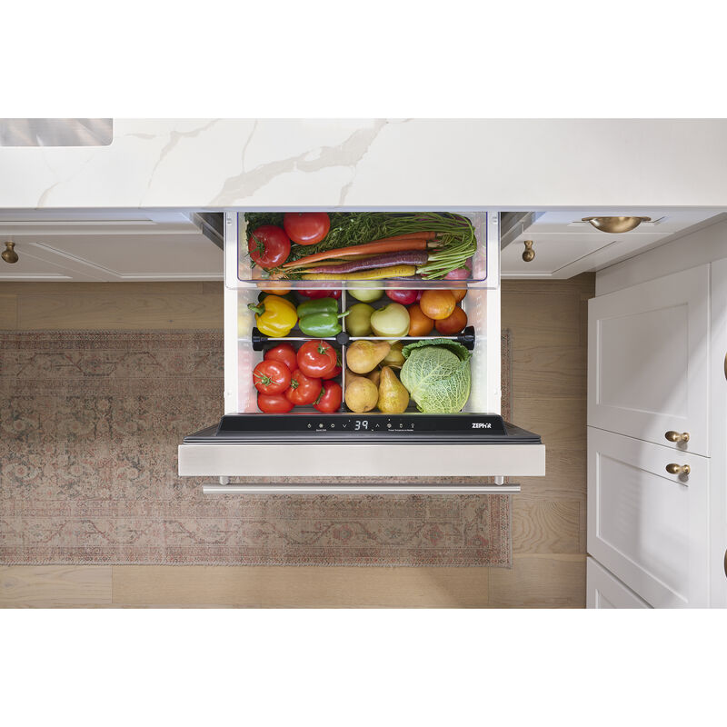 Zephyr Presrv Series 24 in. 5.4 cu. ft. Double Refrigerator Drawers - Stainless Steel, , hires