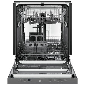 GE 24 in. Top Control Flush-Mount Dishwasher with 51 dBa Sound Level, Condensate Dry & Pocket Handle - Stainless Steel, Stainless Steel, hires