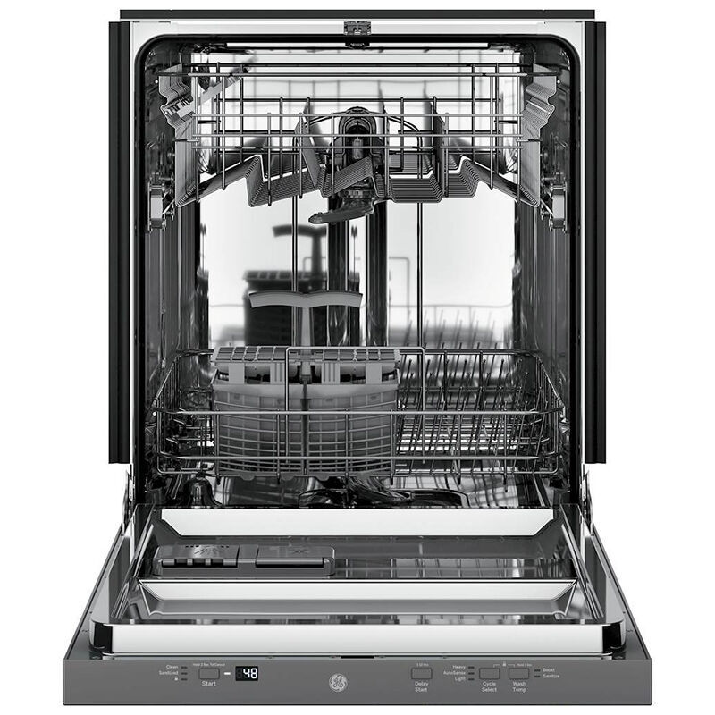 GE 24 in. Top Control Flush-Mount Dishwasher with 51 dBa Sound Level, Condensate Dry & Pocket Handle - Stainless Steel, Stainless Steel, hires