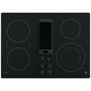 GE Profile 30 in. Electric Cooktop with 4 Radiant Burners - Black, , hires