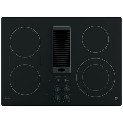 GE Profile 30 in. Electric Cooktop with 4 Radiant Burners - Black | PP9830DRBB
