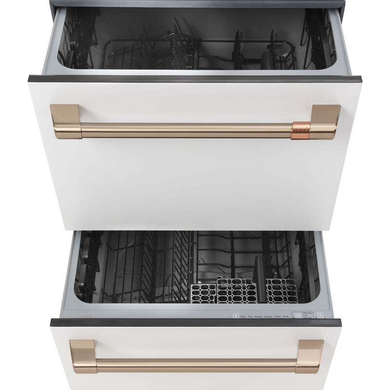 Cafe 24 in. Built-In Dishwasher with Top Control, 49 dBA Sound Level, 14 Place Settings, 6 Wash Cycles & Sanitize Cycle - Matte White, Matte White, hires