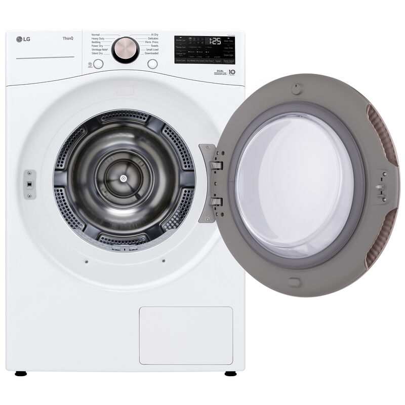 LG 27 in. 7.8 cu. ft. Smart Stackable Ventless Electric Dryer with Dual Inverter Heat Pump & AI Sensor Dry - White, , hires