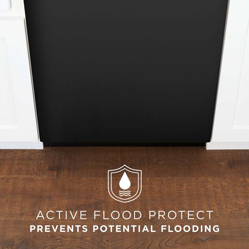 GE 24 in. Front Control Flush-Mount Dishwasher with 55 dBa Sound Level, Dry Boost & Pocket Handle - Black, Black, hires