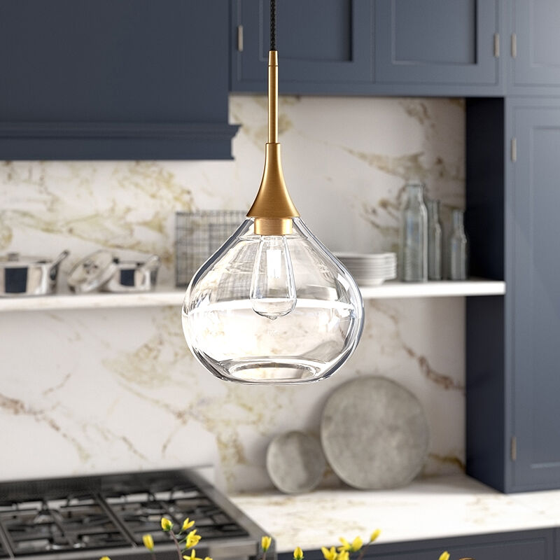 Hudson & Canal Ida Pendant Brass and Clear Glass, , hires