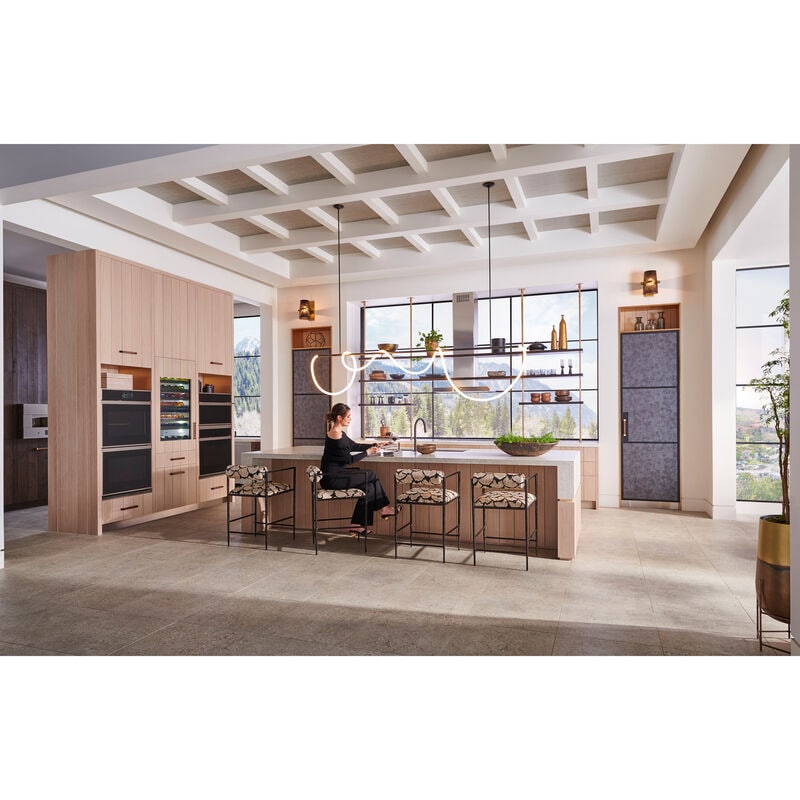 Monogram Minimalist Series 30 in. 10 cu. ft. Smart Top Control SpeedElectric Double Wall Oven with True European Convection - Stainless Steel, , hires