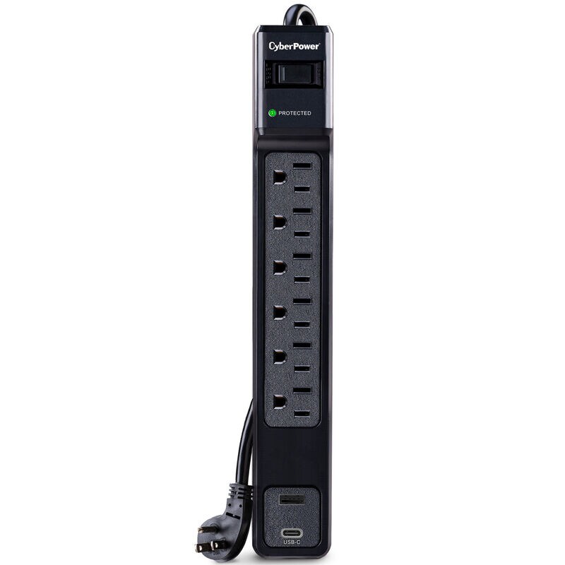 CyberPower P604UCBK Surge Protector - Black, , hires