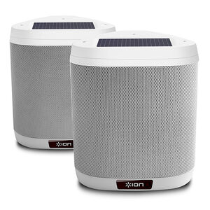 Ion Audio Wireless Bluetooth Solar Rechargeable 2-Way Indoor/Outdoor Speakers with 4" Woofers - White, , hires